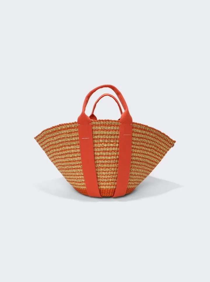 Sophie Striped Tote Bag Orange
