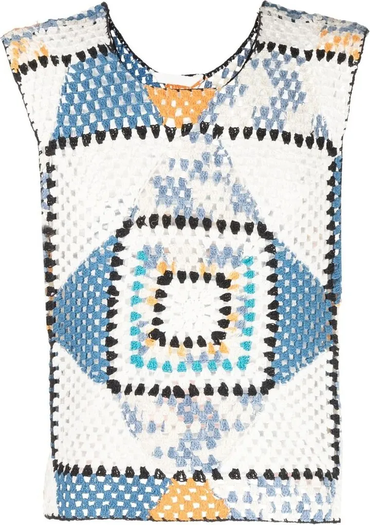 Embroidered Colour-Block Top