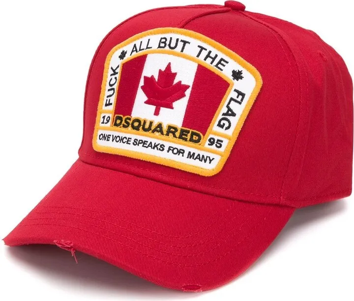 Red Flap Patch Cotton Cap