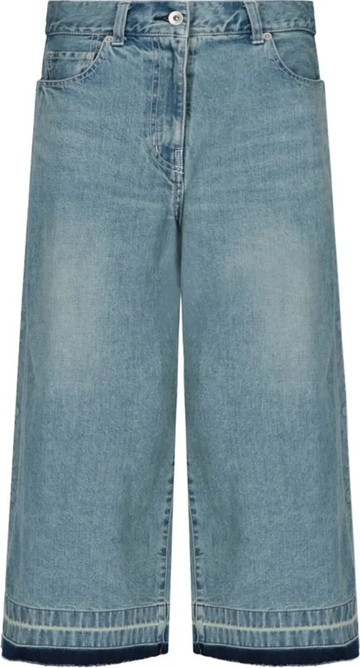 Sacai Wide Leg Cropped Pants
