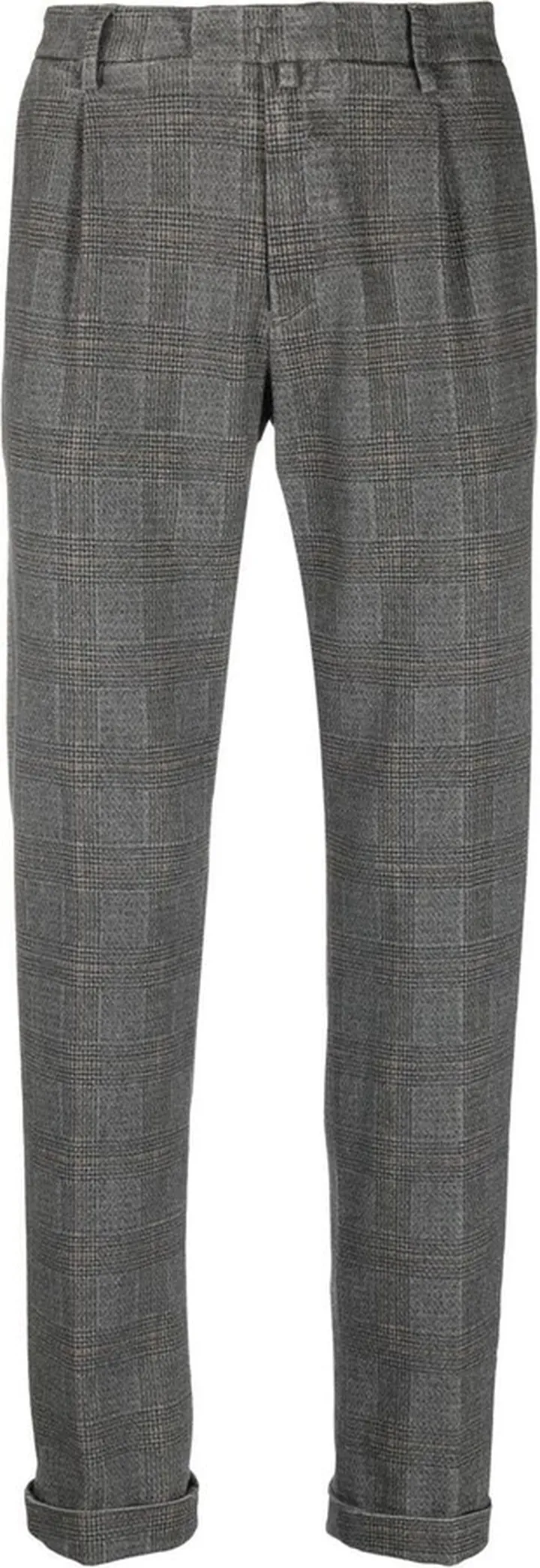 Checked Straight-Leg Trousers