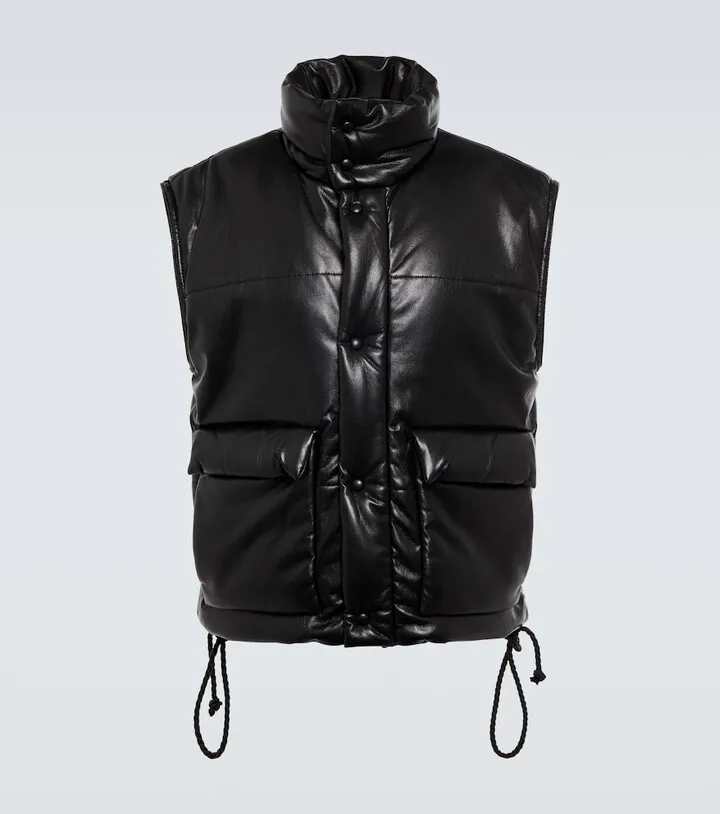 Jovan faux leather puffer vest
