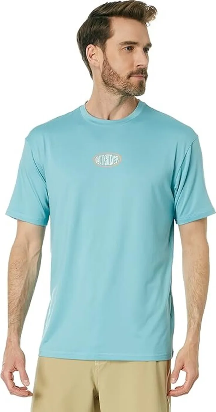 Quiksilver Mix Session Short Sleeve Surf Tee (Cameo Blue) Men's Swimwear