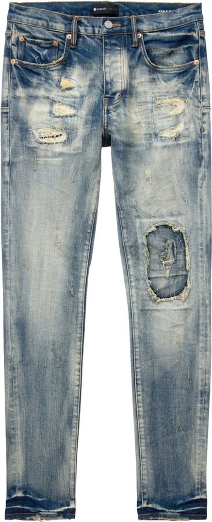 Distressed-Effect Low-Rise Jeans