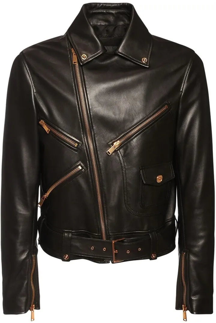 Leather biker jacket