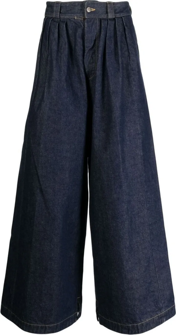 Pleat-Detail Wide-Leg Trousers