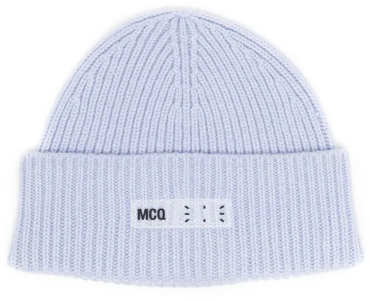 Logo-Print Ribbed-Knit Beanie