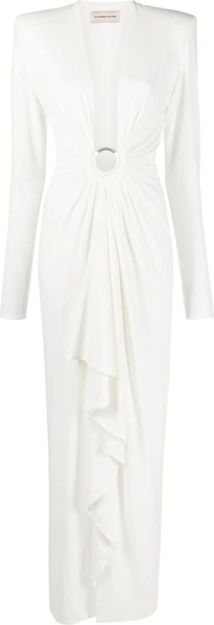 Plunge-Neck Draped Gown