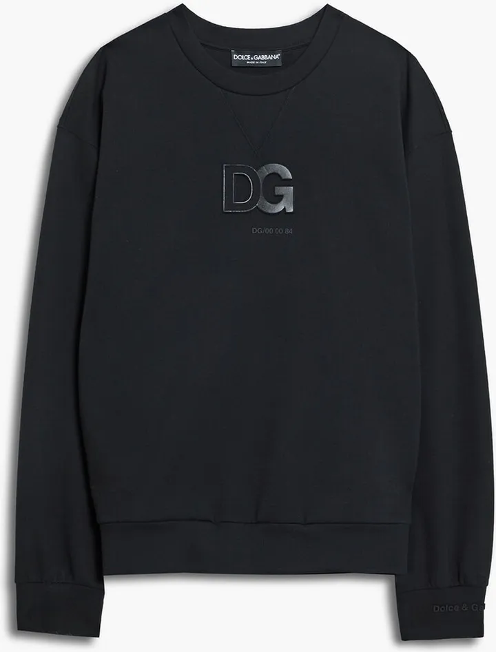 Appliquéd cotton-blend jersey sweatshirt