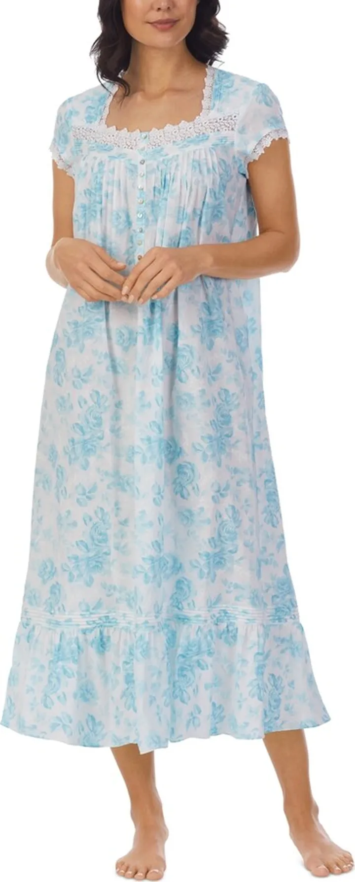 Eileen West Women's Cap-Sleeved Cotton Ballet Nightgown