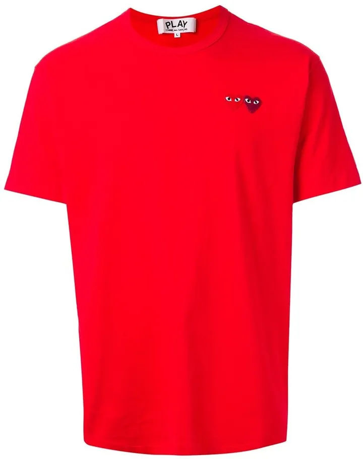 double heart appliquéd T-shirt