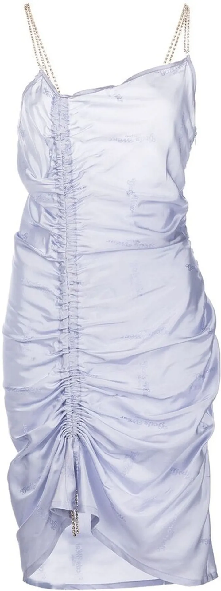Crystal-Strap Ruched Dress