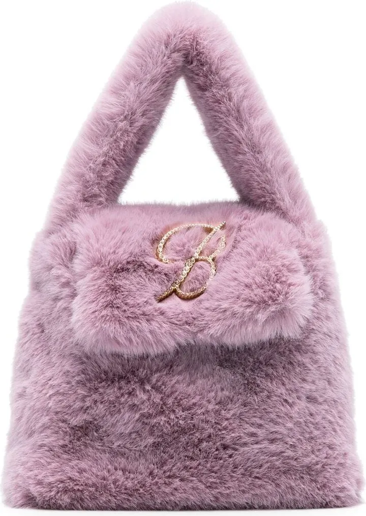 Faux-Fur Logo-Patch Mini Bag