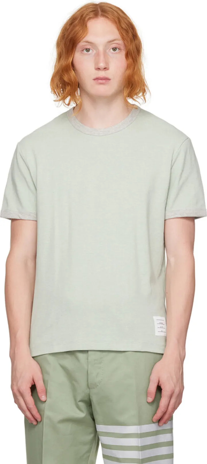 Thom Browne Green Ringer T-Shirt
