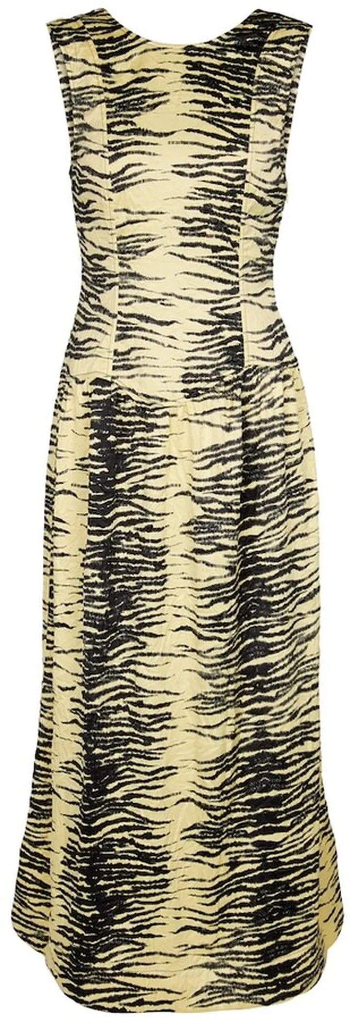 Tiger-print satin midi dress
