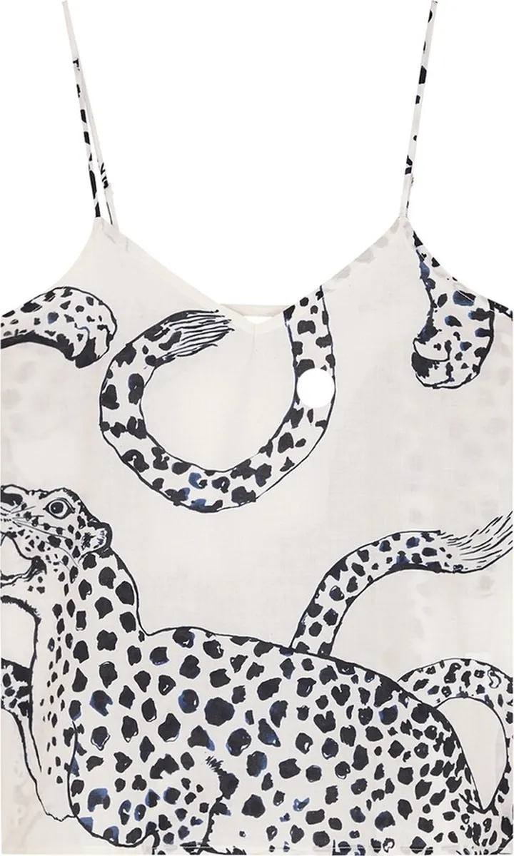 Desmond & Dempsey The Jag Printed Cotton Camisole Top