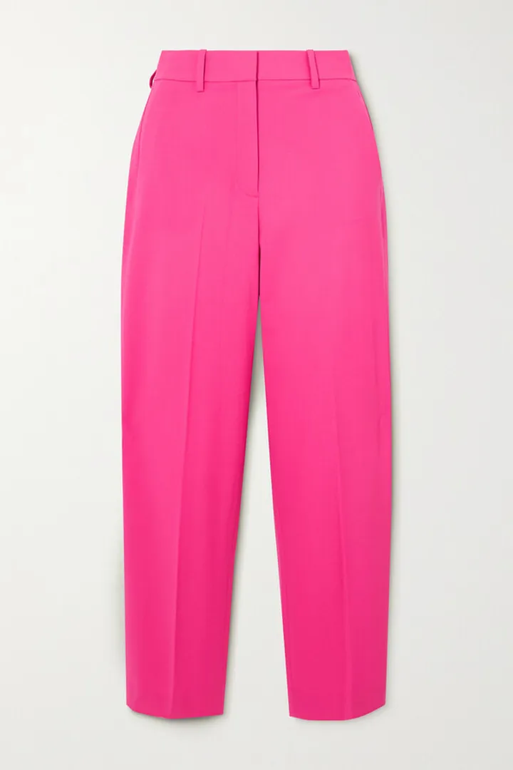 Theory - Cropped Stretch-wool Straight-leg Pants - Pink
