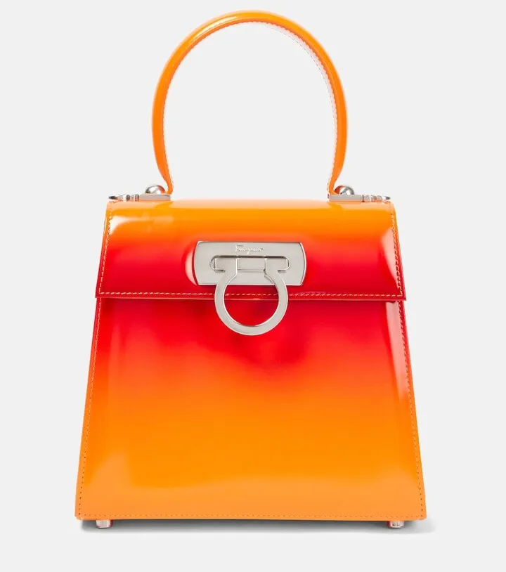 Airbrushed leather shoulder bag