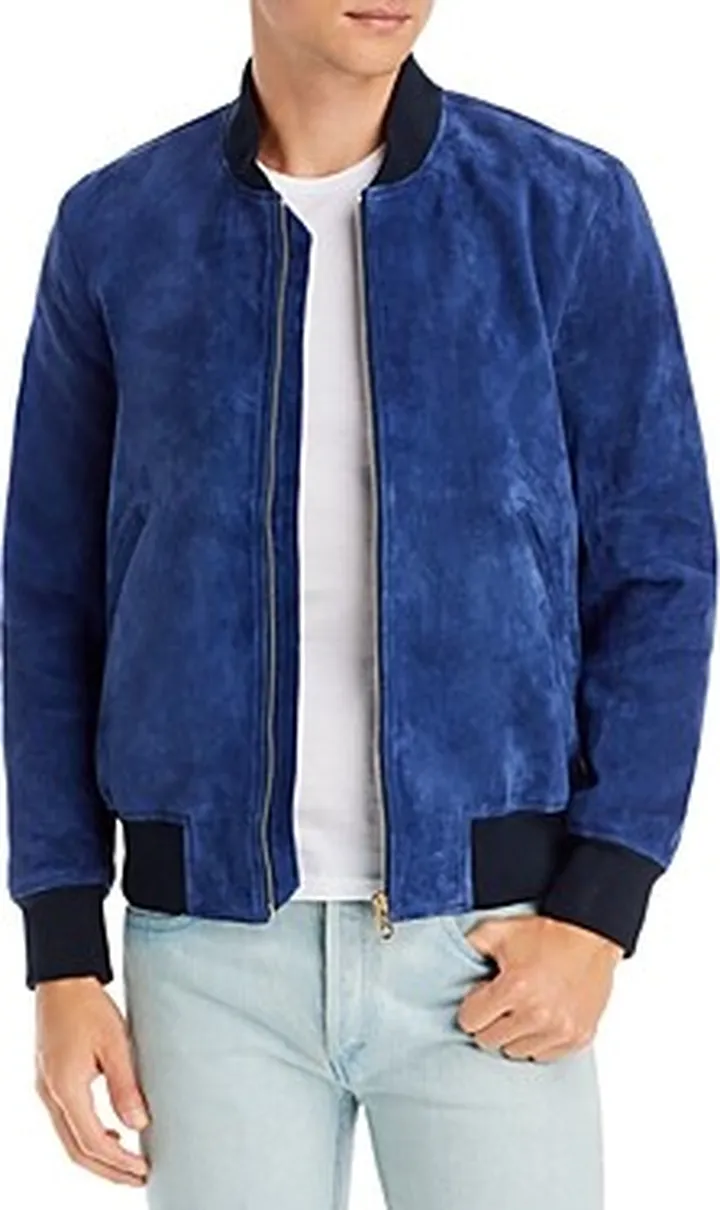 Paul Smith Blue Suede Bomber Jacket