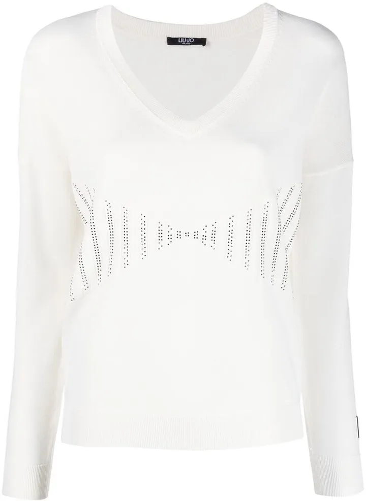 cut out-detail V-neck jumper