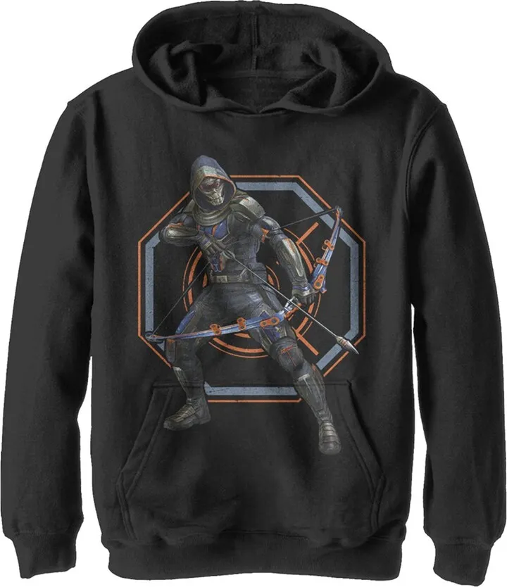 Boy's Marvel Black Widow Taskmaster Target Pull Over Hoodie - Black - X Large