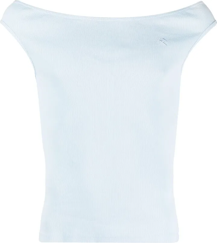 Embroidered-Logo Ribbed Tank Top