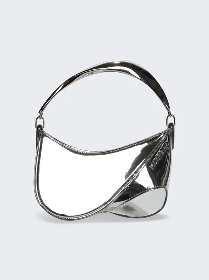 Small Metallic Jersey Spiral Curve 01 Bag Chrome