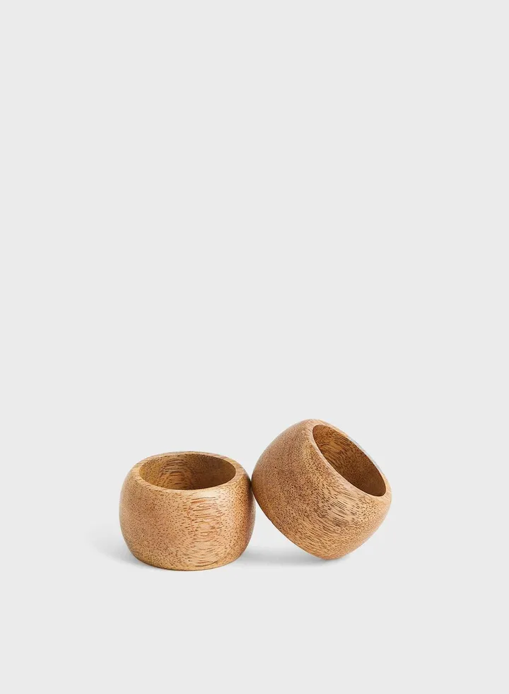 2-Pack Wooden Napkin Rings