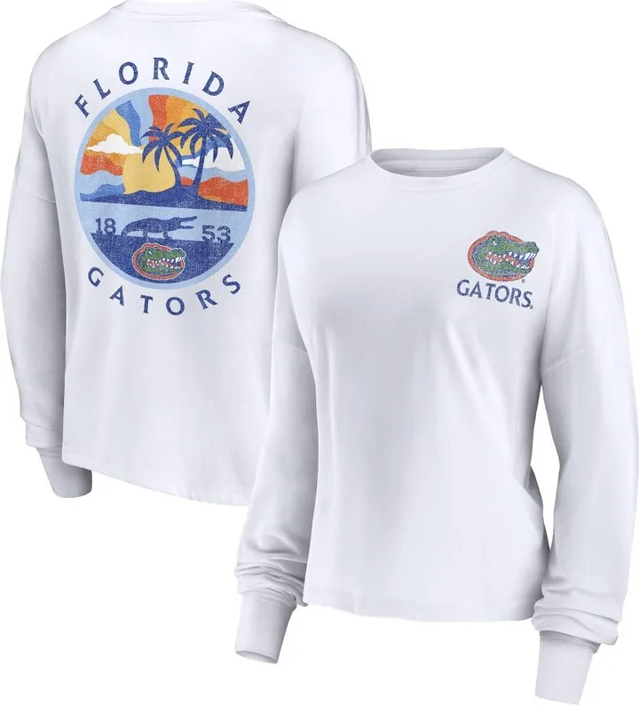 NCAA Florida Gators Women's White Staycation Long Sleeve T-Shirt - L