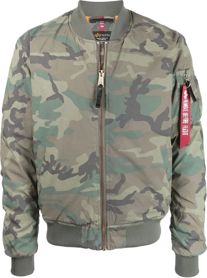 Camouflage-Print Bomber Jacket