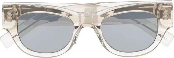 Square-Frame Transparent Sunglasses