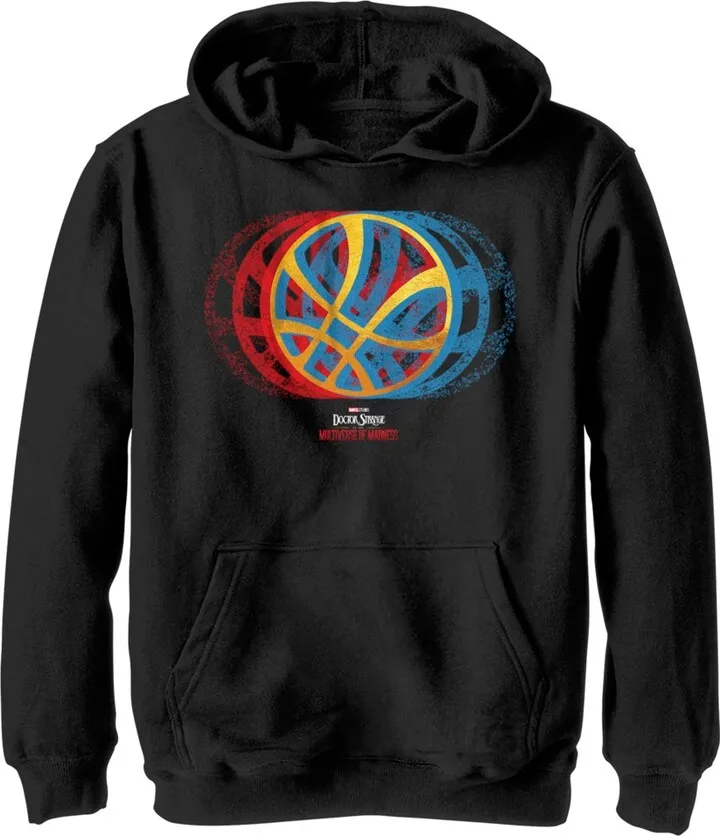 Boy's Marvel Doctor Strange in the Multiverse of Madness Gradient Seal Pull Over Hoodie - Black - Medium