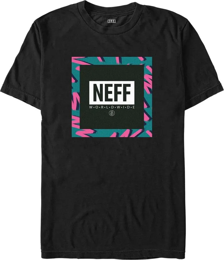Men's NEFF Pink Zigzag Frame T-Shirt - Black - Large