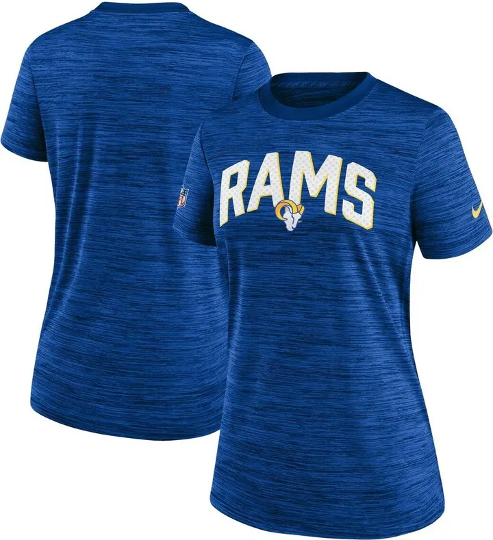 Women's Nike Royal Los Angeles Rams Sideline Velocity Lockup Performance T-shirt