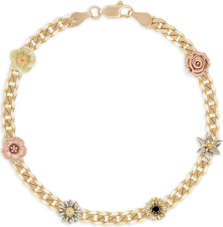 Women's Flora 14K Gold Black Diamond Bracelet