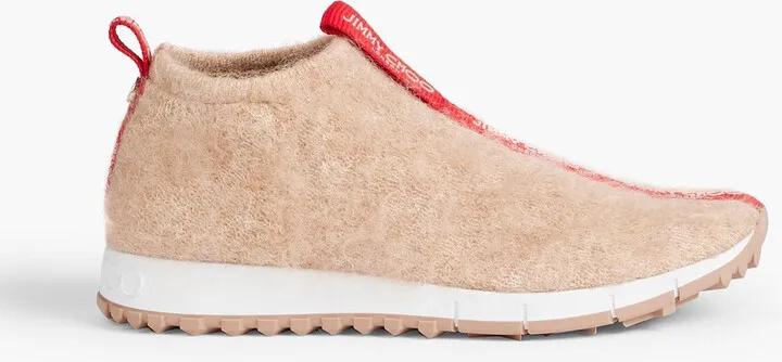 Norway brushed stretch-knit slip-on sneakers