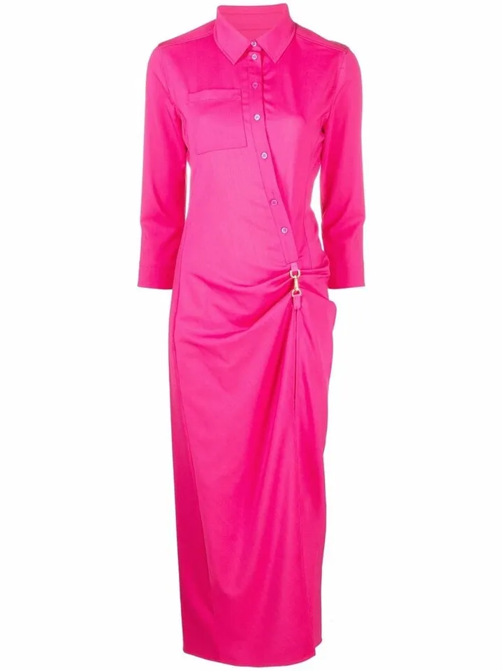Jocou gathered buckle-embellished dress