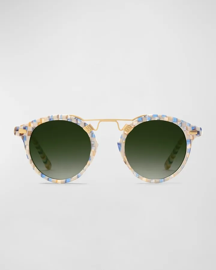 St. Louis Pincheck Acetate Aviator Sunglasses