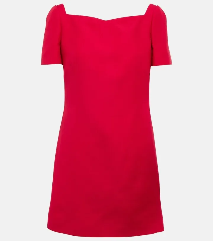 Wool and silk crepe couture minidress