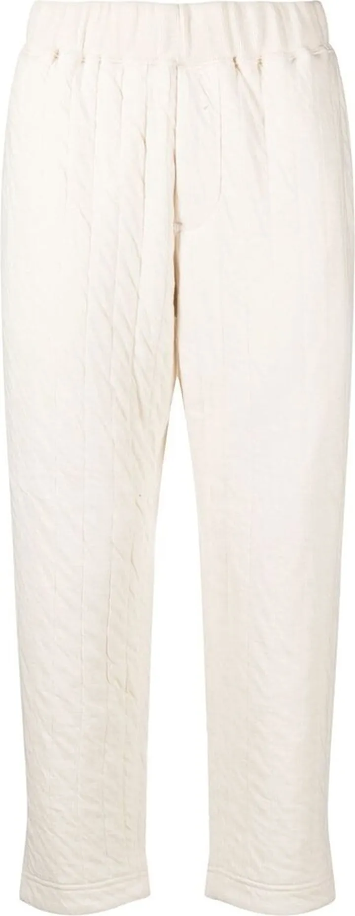 Quilted-Detail Tapered Trousers