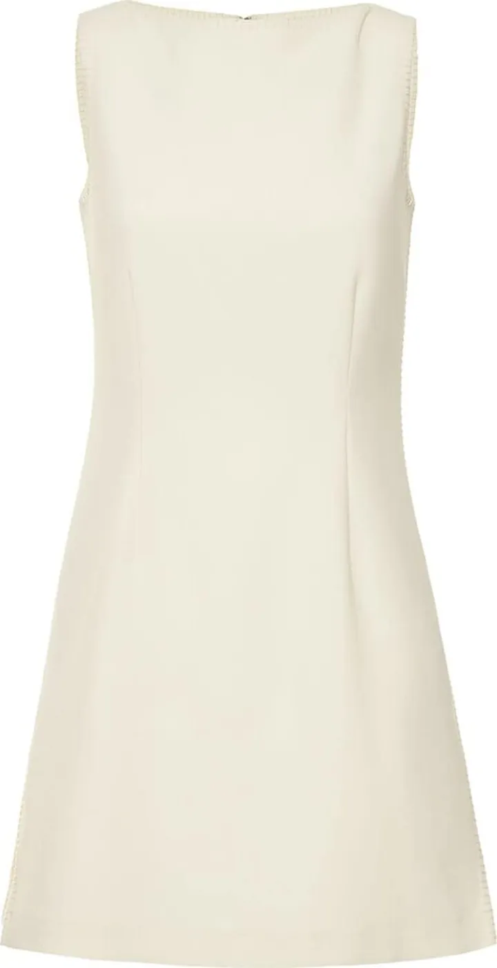 Boat neck sleeveless mini dress