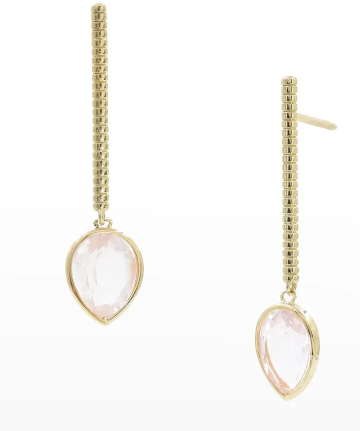 Gold Bar Jollie Emerald-Cut Earrings