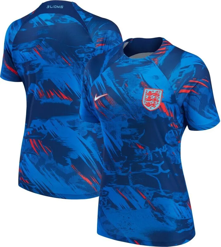 Women's Nike Blue England National Team 2022 Pre-Match Top