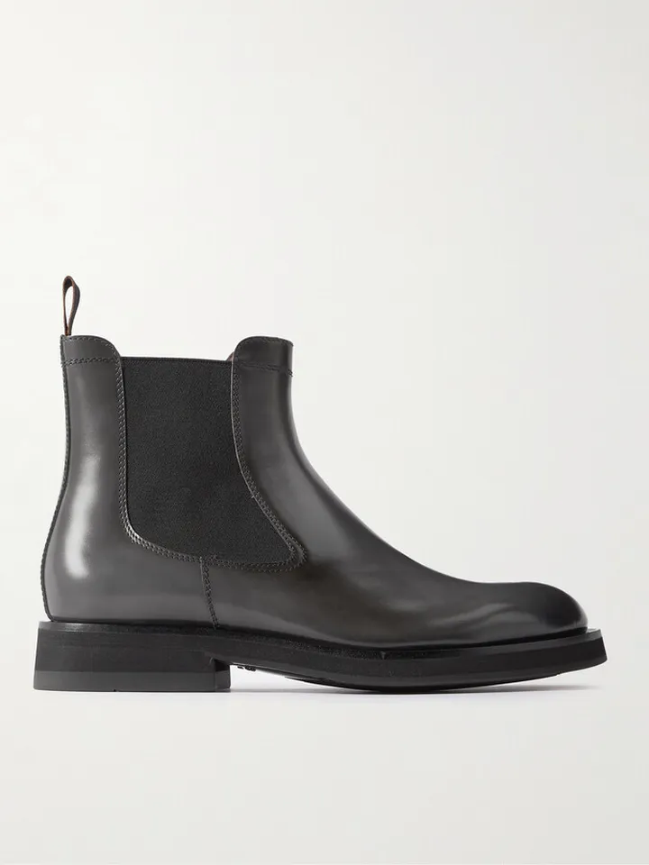 Polished-Leather Chelsea Boots