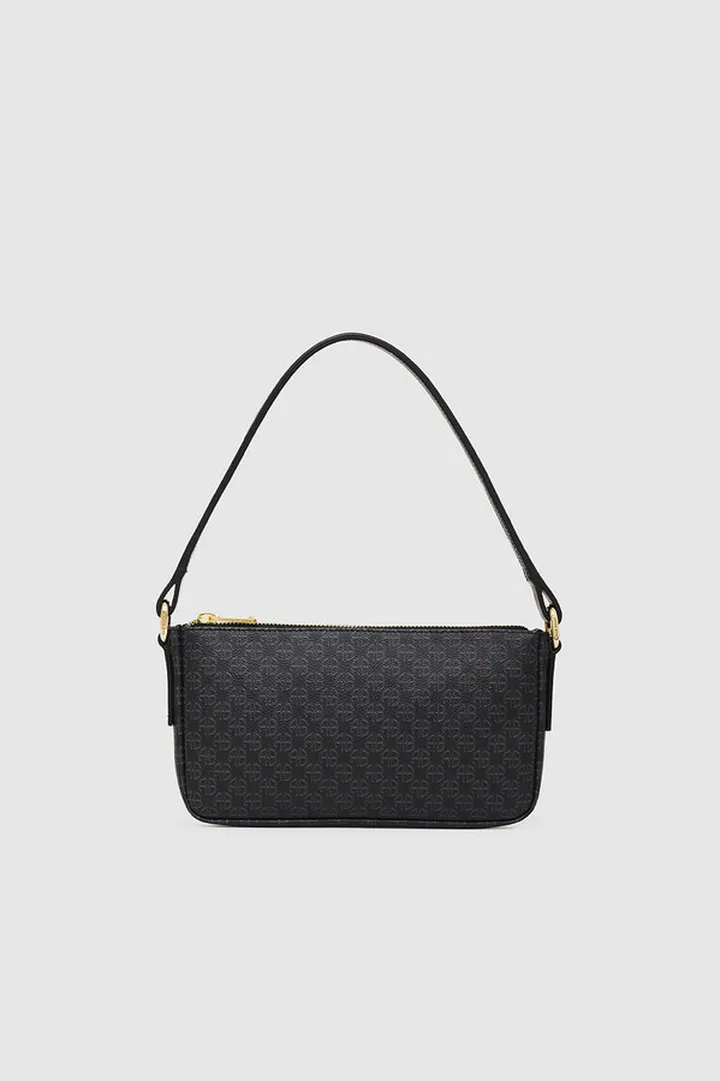 ANINE BING Bianca Bag in Black Monogram Print