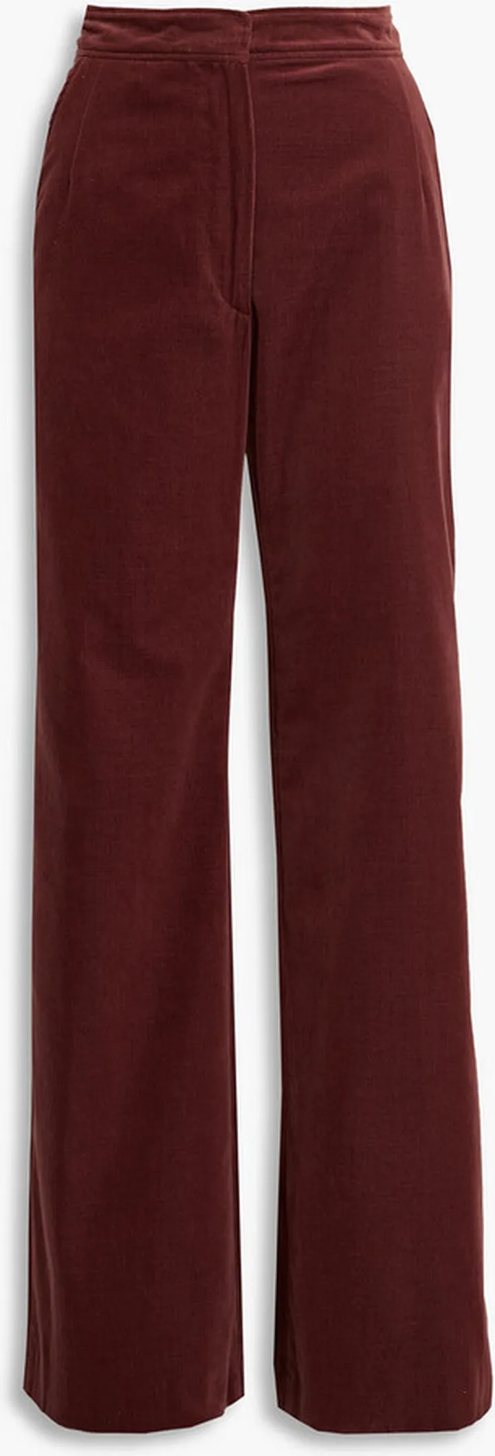 Cotton-velvet wide-leg pants