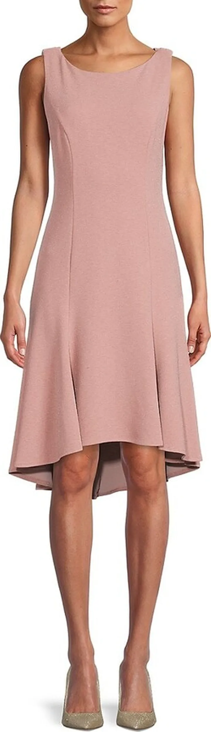 Metallic Cowl Back Knit Dress
