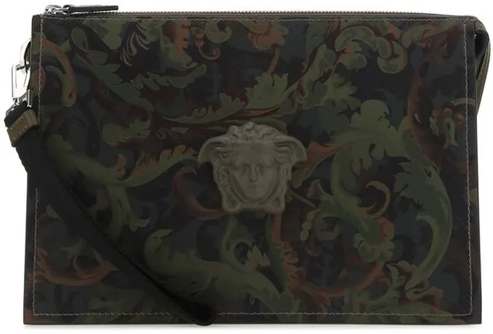 Versace Medusa Printed Zipped Clutch Bag