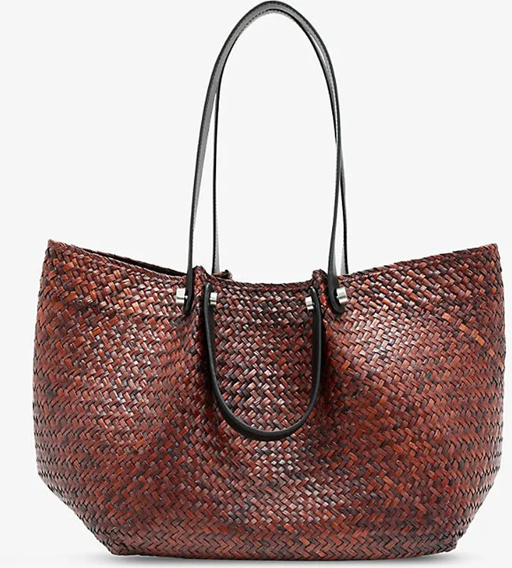 Womens Peat Brown Allington Straw Tote bag