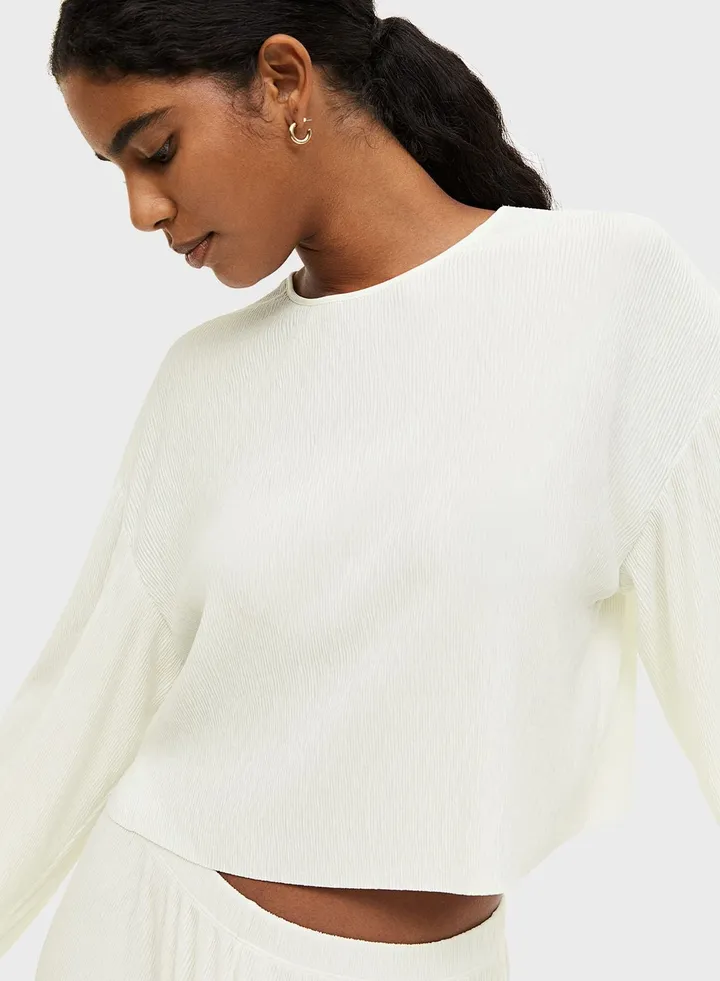 Round Neck Crinkled Top